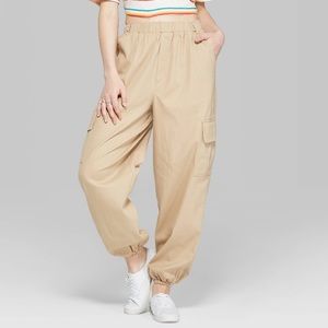 Highrise Baggy Khaki Cargo Pants 